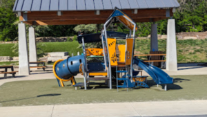 Playground set at Roe Park Overland Parks KS