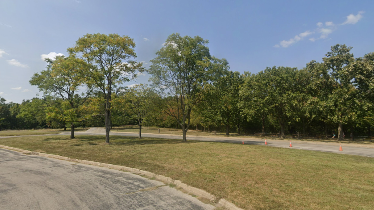 Parking lot of Burr Oak Woods Conservation Area Jackson County
